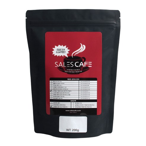 세일즈카페 산미없는 대용량 업소용 원두커피 마일드 SRBC210CI0200A01, 200g, 굵게분쇄 커피메이커 핸드드립(D)