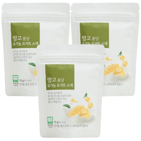 ORGA 퐁당 요거트 스낵 16g, 망고맛, 3개