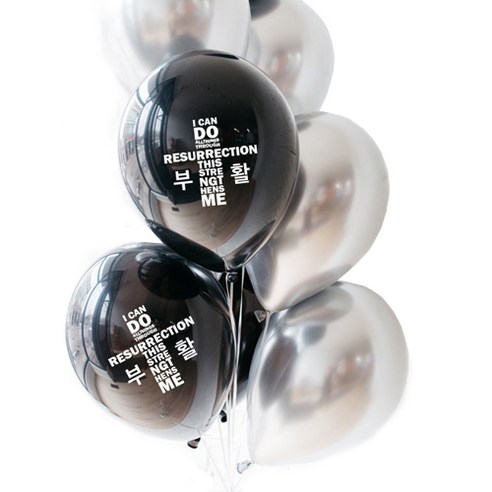 부활 교회풍선 50p, 블랙, 3개