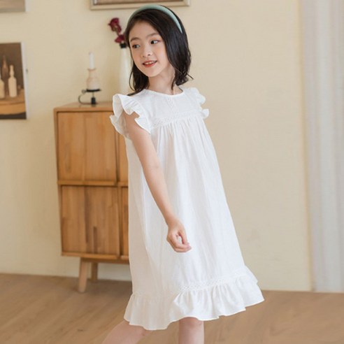 오렌지다몸 여아용 동글자수 H줄 원피스