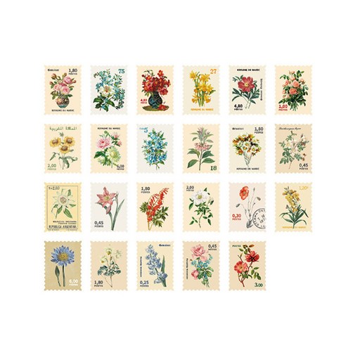 잇홈 빈티지 우표 수집 박물관 DIY 다꾸 스티커 23종 x 2p 세트, A 타입, 1세트