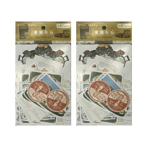 글로리빙 빈티지 메모리즈 DIY데코 스티커 40p 세트, 2세트, No6