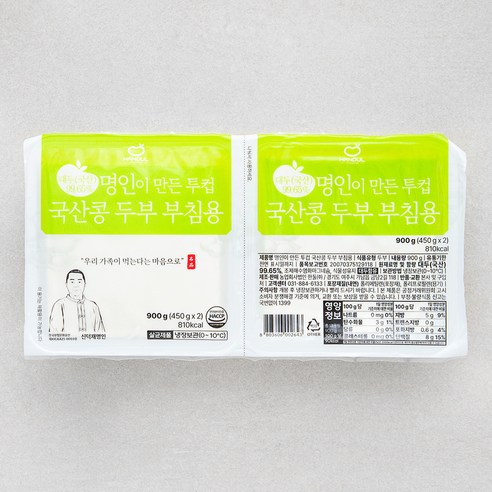 한둘 명인이 만든 투컵 두부 부침용, 450g, 2개