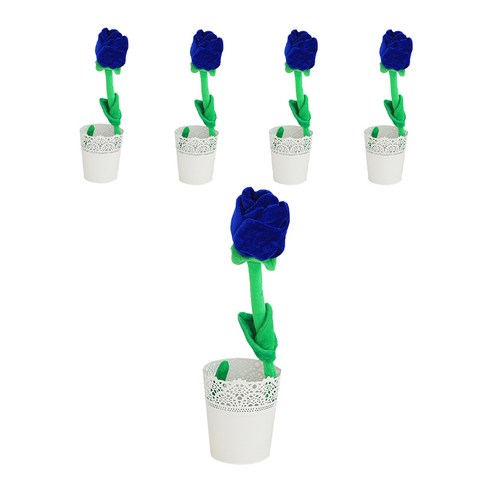 프랑온드 패브릭 장미 철사 꼬임 인형 60cm 5p, 블루