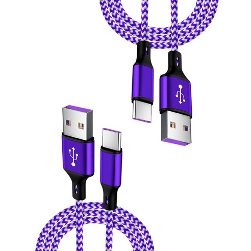 위드웍스 USB 5A 초고속 타입C 충전 케이블 2p 세트, 2m, 퍼플