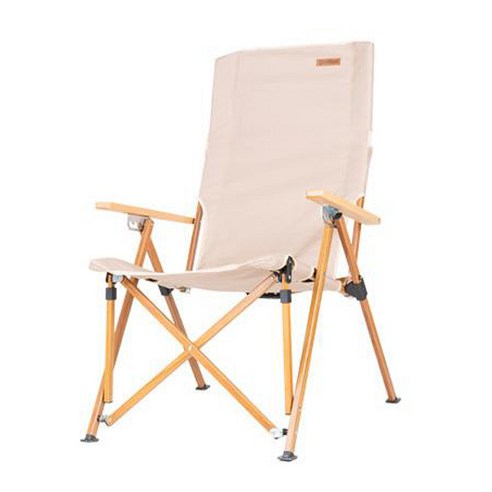 캠핑의자  Dagon Recliner Long Relaxed 4-Step Angle Adjustable Camping Chair + Pouch, C118 (BEIGE), 1 ea