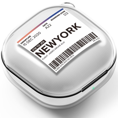 버즈2 플래나 에어플레인 티켓 시리즈 갤럭시 버즈 라이브 하드 투명 케이스, 2 뉴욕, BDL-SC-AIR Best Top3