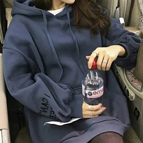 소매 레터링 포켓 오버핏 임산부 빅후드티 상의