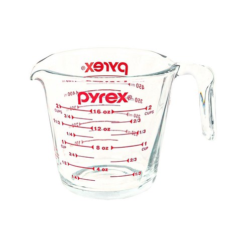파이렉스 내열강화유리 계량컵 편리하고 내열강화된 유리 계량컵