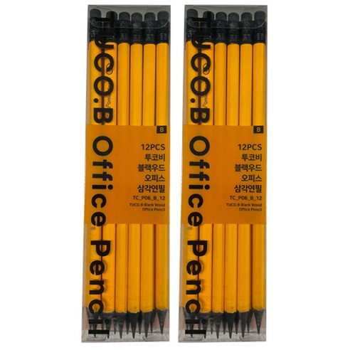 투코비 블랙우드 오피스 삼각연필 12p, B TC-P06