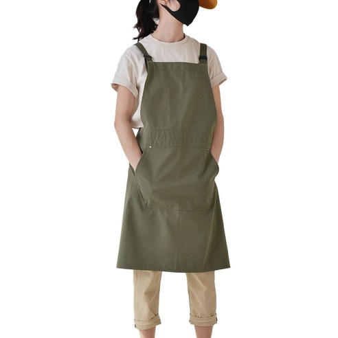 재니스토리 작업용 방수 앞치마, 카키, 1개