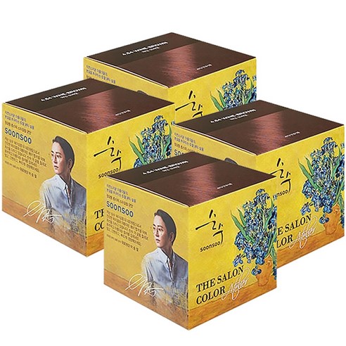 순수 더 살롱 컬러 아뜰리에 염모제, 와인브라운, 4개