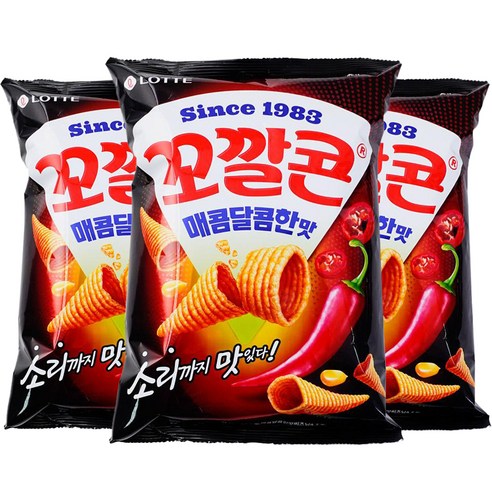 꼬깔콘 매콤달콤맛, 134g, 3개