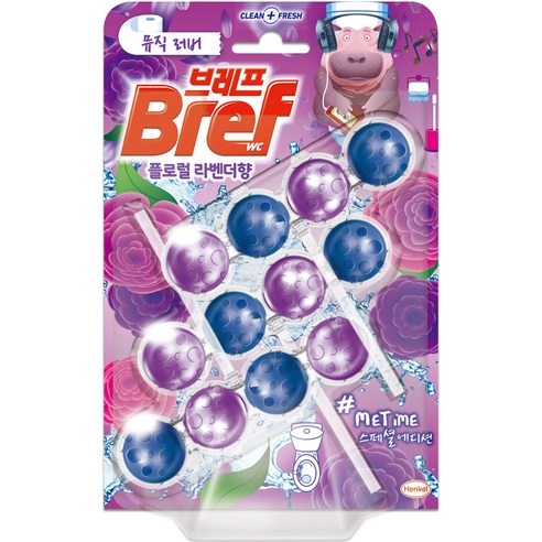 브레프 미타임 변기세정제 플로럴 라벤더향 3p, 150g, 1개