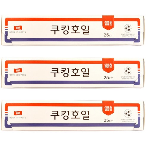 삼아삭스호일 알뜰형 쿠킹호일 25cm x 13m, 3개