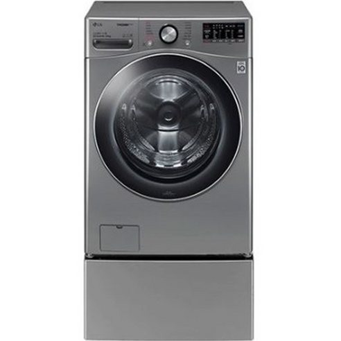 LG전자 트롬 트윈워시 드럼세탁기 24kg + 미니워시 4kg 방문설치, F24VDLDX, 모던 스테인리스