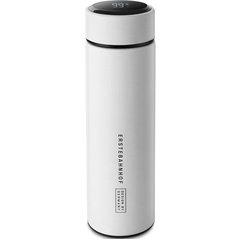 에스테반호프 온도계 스마트텀블러, 퓨어 화이트, 500ml, 1개