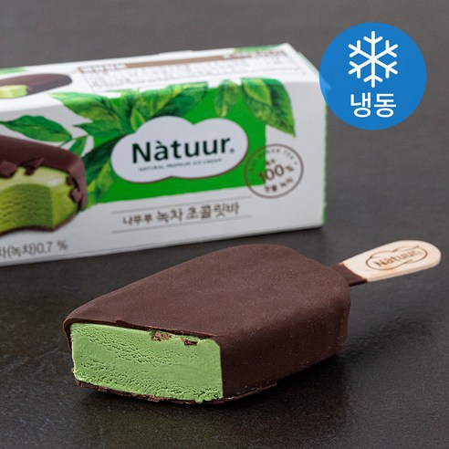 나뚜루 녹차 초콜릿 바 (냉동), 90ml, 5개