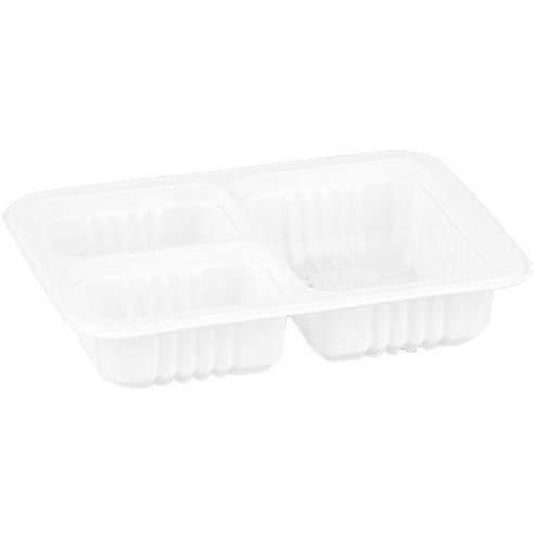 스완 일회용기 19143 백색 3호 3칸 650ml, 200개, 1개입