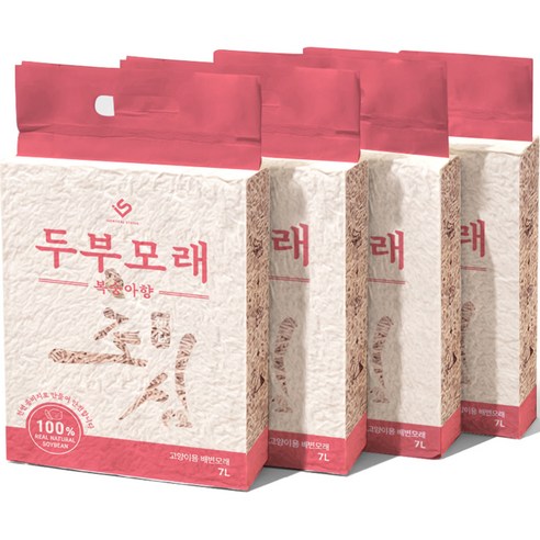 초심 고양이 두부모래 가는입자 복숭아향, 복숭아, 7L, 4개