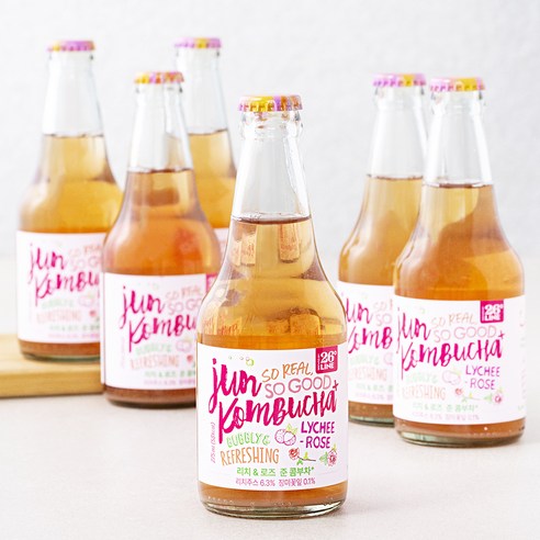 준 콤부차 리치 & 로즈, 6개, 275ml