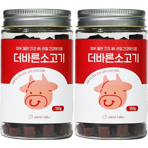 제로랩스 반려동물 더바른 져키 180g, 2개, 소고기