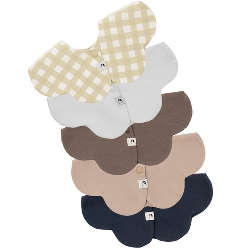 코니턱받이 5종, 크리미깅엄, 베이지, 모카, 아이보리, 네이비, 1세트