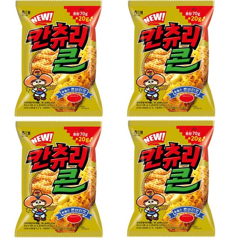 NEW 칸츄리 콘 과자, 90g, 4개