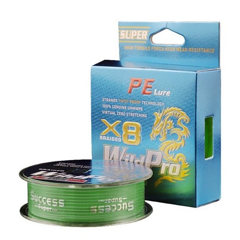 와일드프로 PE 라인 X8 브레이드 합사 낚시줄, 그레이그린, 5.0호(0.37mm x 100m), 1개