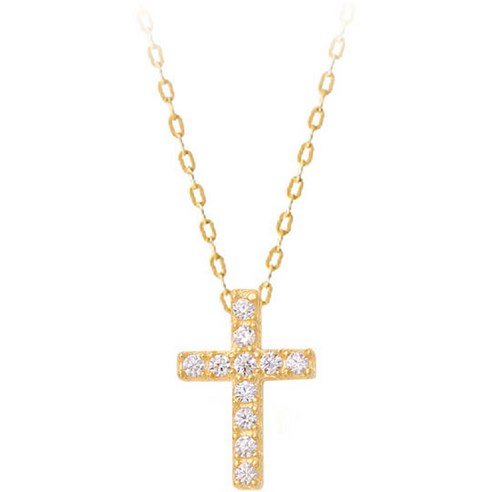 미니아트 여성용 14K GOLD 크로스온 목걸이 + 쇼핑백