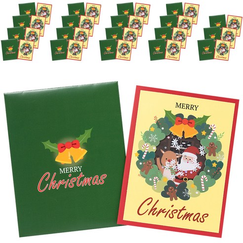 민화샵 크리스마스 스노우볼 카드 만들기 세트 리스 XDPPP0853, 20세트, 혼합색상