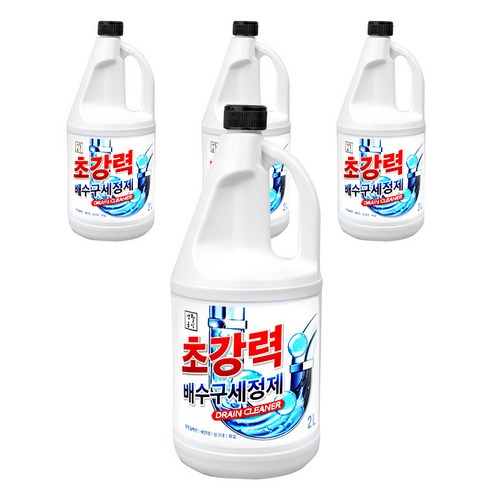 생활공식 초강력 배수구 세정제, 2L, 4개