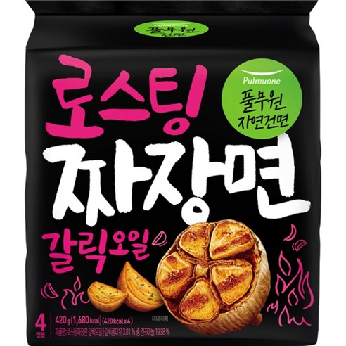 풀무원 로스팅 짜장면 갈릭오일 105g, 4개