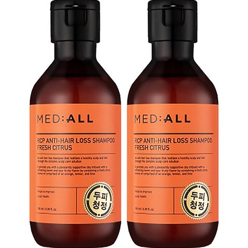 메디올 알시피 안티로스 두피청정 탈모완화 샴푸 시트러스, 100ml, 2개