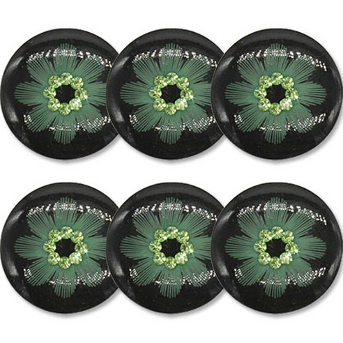 고급 큐빅 가디건 코트 단추 15mm, 6개, 꽃1(그린)