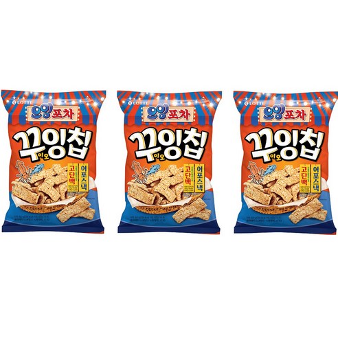 롯데제과 오잉포차 꾸이오잉칩, 3개, 100g