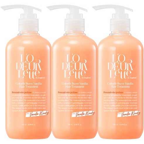 로더렛 인 잉글랜드 컬러핏 번트 바닐라 헤어 트리트먼트, 3개, 500ml