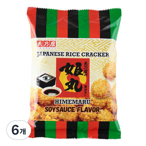아마노야 히메마루 쌀과자 간장맛, 6개, 98g