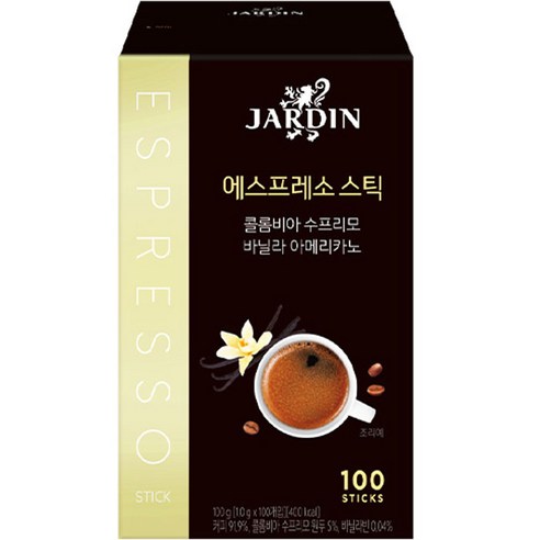 쟈뎅 에스프레소 스틱 바닐라 아메리카노 원두커피믹스, 1g, 100개입, 1개