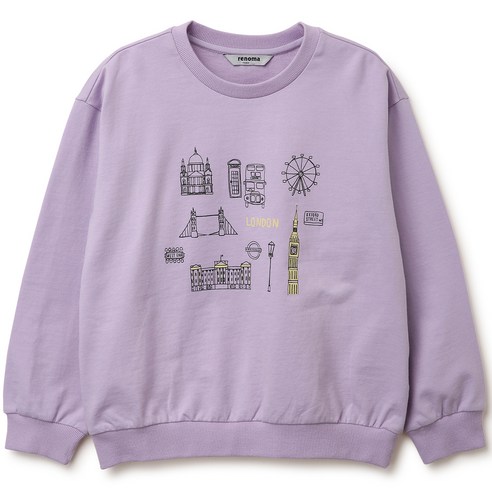 레노마키즈 여아용 루즈핏 그래픽 맨투맨 R2312T179