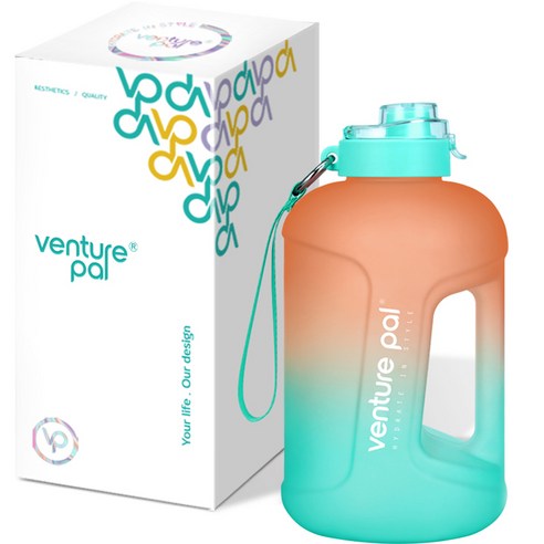 벤처팔 트라이탄 스포츠 물통, 오렌지 + 그린, 1.5L, 1개