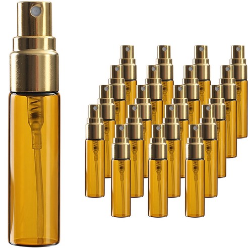알루미늄캡 스프레이 용기 5ml, 20개, 브라운(용기) + 골드(캡)