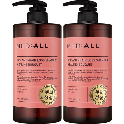메디올 알시피 안티 헤어 로스 두피청정 샴푸 힐링부케향, 800ml, 2개