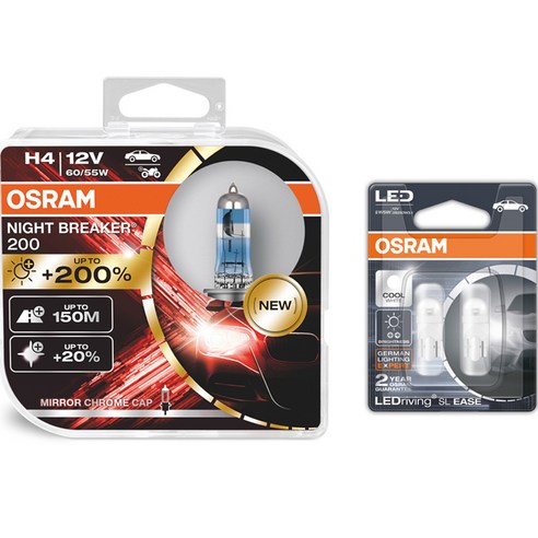 Osram Nightbreaker 鹵素燈H4 NB200 2p + LED T10 EASE 2p 套組酷澎- 天天低價，你的日常所需都在酷澎