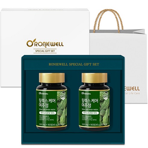 로니웰 릴렉스케어 여주정 45g 선물세트 + 쇼핑백, 90g, 1세트