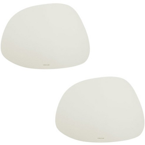 홈앤블랑 조약돌 가죽 테이블매트 2p, 41 x 31 cm, 아이보리
