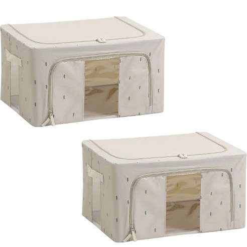 하우스레시피 보타닉 패브릭 리빙박스 55L, 베이지, 4개