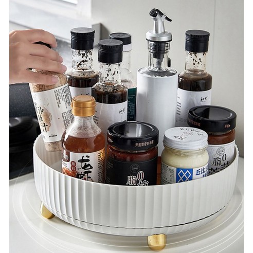 주방 공간 정리와 최적화를 위한 다용도 회전트레이 정리함