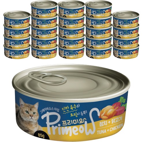 프리미요 고양이 간식캔 85g, 참치 + 닭고기 혼합맛, 24개