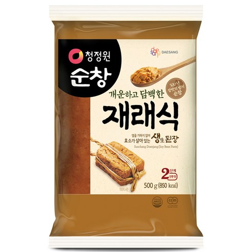청정원순창 개운하고 담백한 재래식 생된장, 500g, 1개